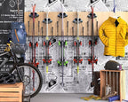 Ski Wall Mount, Snowboard Wall Storage Rack, Ski & Snowboard Rack For Garage Wall, Damage-Free Ski Storage Rack, Ski Holders For Wall, Snowboard Display （1 Pack)
