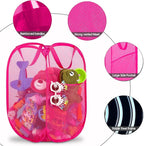 2 Pack Sturdy Mesh Pop up Laundry Hamper Basket with Side Pocket for Laundry Room, Bathroom, Kids Room, College Dorm or Travel Blush