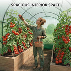 10×7×7 FT Greenhouses for Outdoors Heavy Duty, Large Walk in Green Houses for Outside with 6 Ventilated Mesh Windows & Roll-up Door & Reinforced Frame
