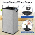 SNIGJAT Large Laundry Hamper, Tall Laundry Hamper with Sturdy Handles, Collapsible Dirty Clothes Basket for Bedroom, Rectangular Sturdy Large Clothes Basket for College, Dorm, Towels, Toys, 80 L
