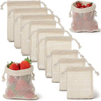 9 Pcs Vegetable Bags for Refrigerator Reusable Produce Bags Grocery Washable Cotton Mesh Produce Bag Reusable Shopping Bag Double-Stitched with Tare Weight Drawstring for Farmers Market (S/M/L)