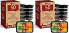 Reli. Meal Prep Containers (100 Pack, 32 oz.) | 1 Compartment Food Containers with Lids | Microwavable Freezer Dishwasher Safe - Bento Box