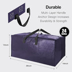 12 Pack Heavy Duty Large Moving Bags W/Backpack Straps - Strong Handles & Zippers, Storage Totes, Fold Flat, Alternative to Moving Box and Storage Bin, Semi-Transparent+Blue+Black