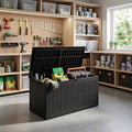 UDPATIO 100 Gallon Deck Box, Outdoor Storage Box Lockable Waterproof Resin, Indoor Outdoor Storage Container for Patio Cushions, Garden Tools,Package Delivery Boxes for outside