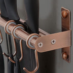 Dseap Pot Rack - Pots and Pans Hanging Rack Rail with 8 Hooks, Double Bars, Pot Hangers for Kitchen, Wall Mounted, Antique Copper