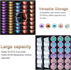 gianotter Wood Vertuo Pod Holder Drawer, Compatible with Nespresso Vertuo Capsules, Compatible with 40 Large or 60 Small Nespresso Capsule Organizer