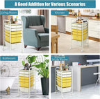 GOFLAME 6-Drawer Rolling Storage Cart, Multifunctional Art Craft Organizer Cart, Mobile Utility Storage Cart with Removable Drawers & Lockable Wheels, Craft Cart for Home Office, School, Yellow
