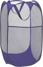 BATTOO Deluxe Strong Mesh Pop up Laundry Hamper Basket with Side Pocket Foldable Hamper for Laundry Room, Bathroom, Kids Room, College Dorm or Travel Royal Blue