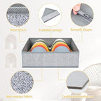 DIMJ Drawer Organizers Cloths, Closet Underwear Organizer, 15 Packs Foldable Closet Organizers, Sock Drawer Organizer, Fabric Dresser Drawer Dividers for Clothes Underwear Bras Socks