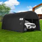 COBIZI Carports 10x20 Heavy Duty Car Canopy Garage with Removable Doors & Vents, Galvanized Frame Portable Carport Canopy Outdoor Storage Shelter with All-Season Tarp for Car Boat Truck