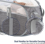 TECHMILLY Collapsible Laundry Basket, Foldable Tear Proof Mesh Pop Up Hamper with Reinforced Carry Handles for Laundry, Bathroom, Dorm or Travel (Grey)