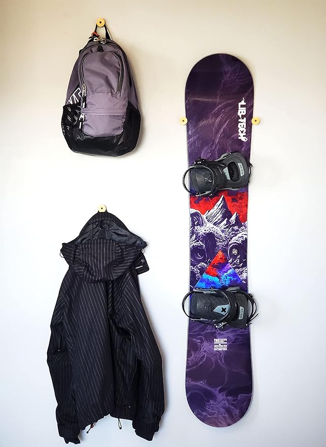 Grassracks Nubbins - Bamboo Flush Ski Wall Mount & Snowboard Wall Mount - Ski Rack & Snowboard Rack