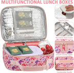 Lunch Box Kids Insulated Lunch Bag for Boys Girls Cute Reusable Lunch Tote Bag Waterproof Portable Thermal Lunch Box Kids for School Picnic Travel Pink Butterfly