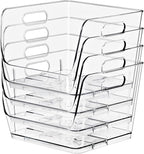 Sorbus Stackable Storage Bins Open Front, Clear Stackable Storage Bins, Pantry Bins for Storage and Organization, Acrylic Stackable Bins for Kitchen, Clear Pantry Organizer Bins (Medium Sqware 8 Pack)
