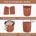 Cotton Rope Laundry Basket Hamper for Clothes Woven Storage Basket for Living Room Bedroom Boho Tall Rope Baskets for Blanket Toys Pillow Towels Baby Nursery Hamper Bin Large rustic