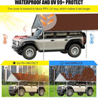 10 x 20 Ft Carport Replacement Canopy Cover Garage Top Tent Shelter Tarp with Free 48 Ball Bungee Cords,Brown (Only Cover, Frame Not Include)