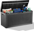 60 Gallon Waterproof Resin Deck Box, UV Resistant Outdoor Storage for Garden, Patio, Porch, Delivery（Black，60 Gallon）