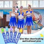 Kigeli 30 Pcs Spirit Clips Cheer Pins Cheerleader Gifts Clothes Pins for Backpacks Competition Glittered for Team Cheer Gifts Stuff Supplies Party Favors Accessories Bulk(Blue, Silver,Duck)