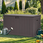 YITAHOME 220 Gallon Double-Wall Deck Box with Divider & Side Handles, Outdoor Large Storage for Patio Furniture Cushions, Garden Pool Accessories, Water Resistant & Lockable