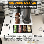SpaceAid Bamboo Coffee Pod Holder Drawer Storage Compatible with Nespresso Vertuo Capsules, Coffee Station Accessories Holder Organizer Tray Compatible with 40 Big or 56 Small Pods, White