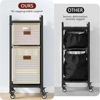FAVOOSTY Laundry Hamper with Shelf, 70L Laundry Basket Organizer, Laundry Hamper with Shelf, 2 Section Laundry Sorter for Laundry Room Organization (White)