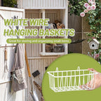 3PCS Wire Baskets,Metal Wire Storage Basket,Wall Hanging Bin and Display Basket for Kitchen,Cabinet,Pantry,Bathroom,Home Decor Supplies,Potted Plants,White