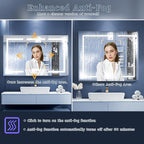 ExBrite LED Lighted Bathroom Medicine Cabinet with Mirror, 48 x 30 Inch, Recessed or Surface Mount, Anti-Fog, Stepless Dimming, Color Temperature Change, Built-in 6000K Sensor Light, Storage Shelves