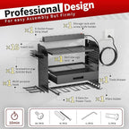 Power Tool Organizer Wall Mount with Charging Station, 4 Layers Storage Rack with 6 Drill Holders & Battery Storage, Cordless Tool Organizer with Drawers for Garage, Workshop & Tool Room