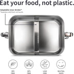 Bambaw Stainless Steel Bento Box 27 oz, Metal Lunch Box with Compartments, Leakproof Stainless Steel Lunch Container, BPA free Dishwasher Safe Metal Lunchbox