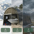 COBIZI Carport 12x20 FT Heavy Duty Portable Garage Storage Shelter Shed with All-Steel Metal Frame & Vents, Round Style Outdoor Storage Shed for Car, Truck, Boat, Patio Furniture Anti-Snow Waterproof