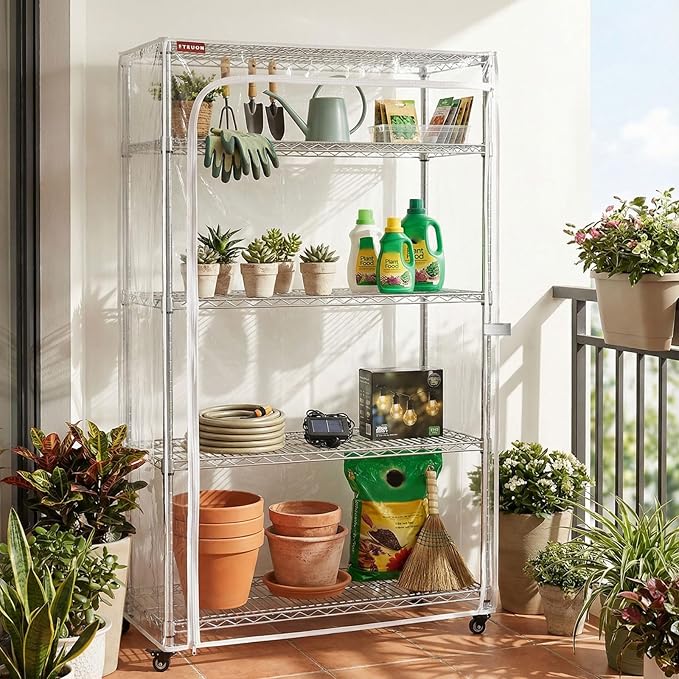 Large Clear PVC Wire Shelving Cover, 48" W x 24" D x 72" H, 3-Way Opening with Two-Way Zippers, Heavy-Duty Transparent Shelf Cover for Garage, Storage & Utility Areas