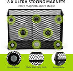Neudeco Magnetic Locker Organizer and Accessories, Wire Mesh Magnetic Storage Basket, Magnetic Holder for Dry Erase Markers, Strong Magnet Pen Holder for Fridge School, Black, Pack of 6