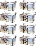 CONGREGATE 8 Pack Extra Large Moving Bags with Zippers and Carrying Handles, Heavy-Duty Storage Tote Moving Boxes for Space Saving, Semi-Transparent 97L/25.6Gal (28.7"x13.7"x15")