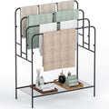 44" Extra Large Free Standing Towel Rack - 4 Tier Outdoor Pool Towel Holder, Versatile Blanket and Quilt Rack Stand for Living Room, Bathroom, Bedroom, Beach, Hot Tub, Gym and Pool Area Outside