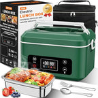 Heated Lunch Box,Pro 24000mah Electric Lunch Box,Battery Powered, 5.5 Cups Portable Food Heater-3D-5 Side Heating-Intelligent Temperature Control,Suitable For Trucks,Offices, Outdoors(Army/Green)