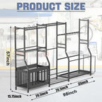 WALMANN Garage Sports Equipment Organizer Stand, Freestanding Ski & Snowboard Storage Rack with Ball Bin and Golf Bag Holder, Multi-Sport Storage for Garage