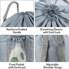 Seiritex Backpack Laundry Bag, Large Laundry Backpack with Detergent Holder and Adjustable Shoulder Straps for College Travel Dorm Room (Gray)