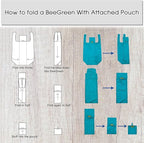 BeeGreen Geometry Reusable Grocery Bags Bulk 6 Packs X-Large, Reusable Shopping Bags Foldable for Groceries, Vegetables, Fruits Watertight Bulk Tote Bags Washable For Women and Men