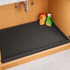 Jin&Bao Waterproof Under Sink Mat 25" x 19", Thick Silicone Mat Cabinet Protector for Kitchen and Bathroom, Shelf Liner, Home Organizer and Storage, Multipurpose Tray for Gadgets and Essentials
