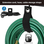 Sinoer Tool Organizer Wall Mount, 96 Inch Garage Storage Wall Organizer, Garden Tool Storage Rack with 18 Hooks+ 4 S-hooks & 2 straps - suitable for ski equipment, shovels, rakes，chairs