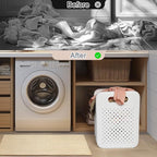 Large Collapsible Laundry Basket, Space-Saving Wall-Mounted Hamper Organizer for Home, Dorms, RVs, Measures 13" x 9.5" x 17.5" In