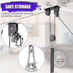 2 Pack Bike Hoist, Heavy Duty Ebike Lift Pulley System for Garage Ceiling Overhead Storage for Bicycle, Ladders, Snowboard, Holds Up to 85 lbs Capacity, Fit 10-16 Foot High Ceilings