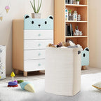 Large Laundry Hamper 16"x13"x22" - Tall Woven Laundry Basket, Cotton Rope Dirty Clothes Hamper, Baby Kids Nursery Wicker Laundry Basket, Bedroom Aesthetic, Soft Laundry Bin, White Hamper, 75L