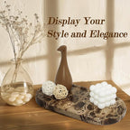 Genuine Real Natural Marble Tray for Bathroom, Luxury Dark Brown Stone Vanity Tray, Decorative Oval Trays for Countertop Storage, Vanity, Dresser, Kitchen, Home Decor, 11.8" x 6", Brown