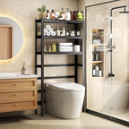 Over The Toilet Storage Shelves 5-Tier Bathroom Organizers and Storage Metal Shelving Adjustable Above Over Toilet Storage Shelf for Laundry Room, Kitchen, Living Room, Balcony, 72"H×35.4"W×11.8"D