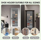 28 Compartment Over the Door Shoe Organizer, Breathable Mesh Large Shoe Rack for Closet Storage, Space Saving Hanging Shoe Holder with Reinforced Hooks (Fits Men & Women,Gray-01)