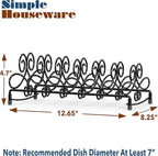 SIMPLE HOUSEWARE Vertical Plate Stand Holder Dish Rack Dinnerware Organizer with Elegant Wire Design, 6-Compartment, Black