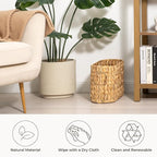 StorageWorks Toilet Paper Storage, Toilet Paper Storage Holder for 6 Regular Rolls, Wicker Basket for Bathroom, Natural Water Hyacinth
