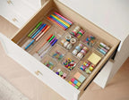 DCA 14 PCS Clear Drawer Organizer, Acrylic Makeup Organizers, Vanity Drawer Organizer Trays, Bathroom Organizers and Storage Bins Ideal Gift for Her