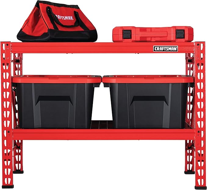 CRAFTSMAN 2-Shelf 3-Foot Tall Stackable Tool Chest Depth Storage Rack (3-Feet, 1 Set)